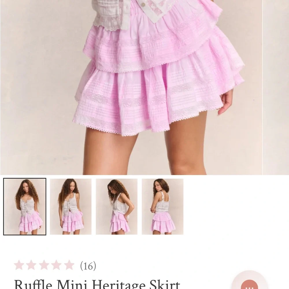 LoveShackFancy Pastel Pink Tiered Ruffle Mini Skirt - Picture 1 of 3